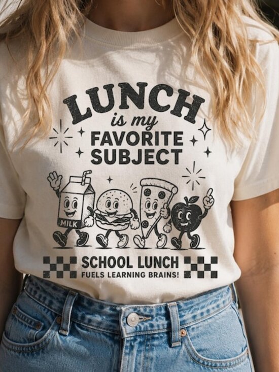 Tops - Funny Lunch Lady Shirt, Shirts for School Lunch Staff Tee
